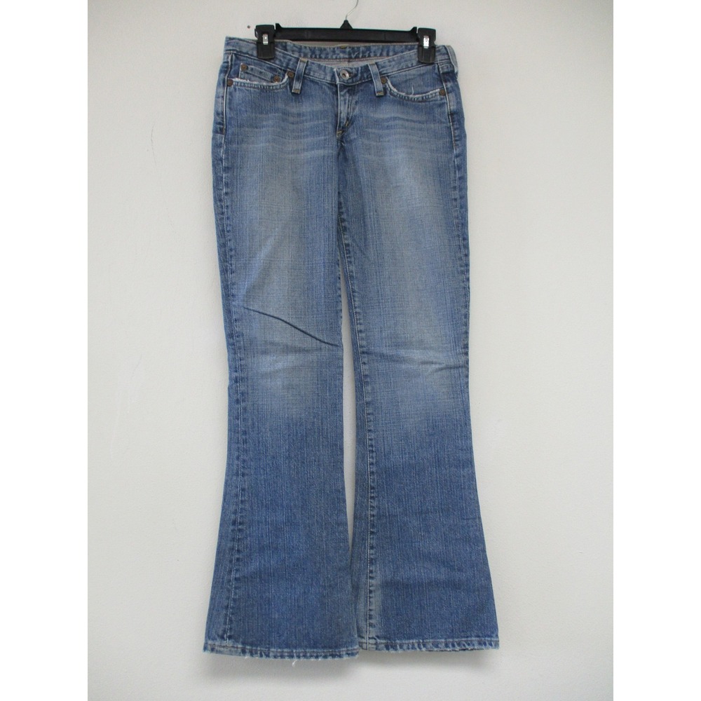 G-Star Raw Jeans Women 29 Blue Flare Leg Low Rise Y2K Medium Wash Distressed